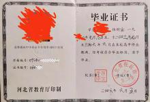 河北邢臺2004年高中畢業證樣本